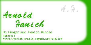 arnold hanich business card